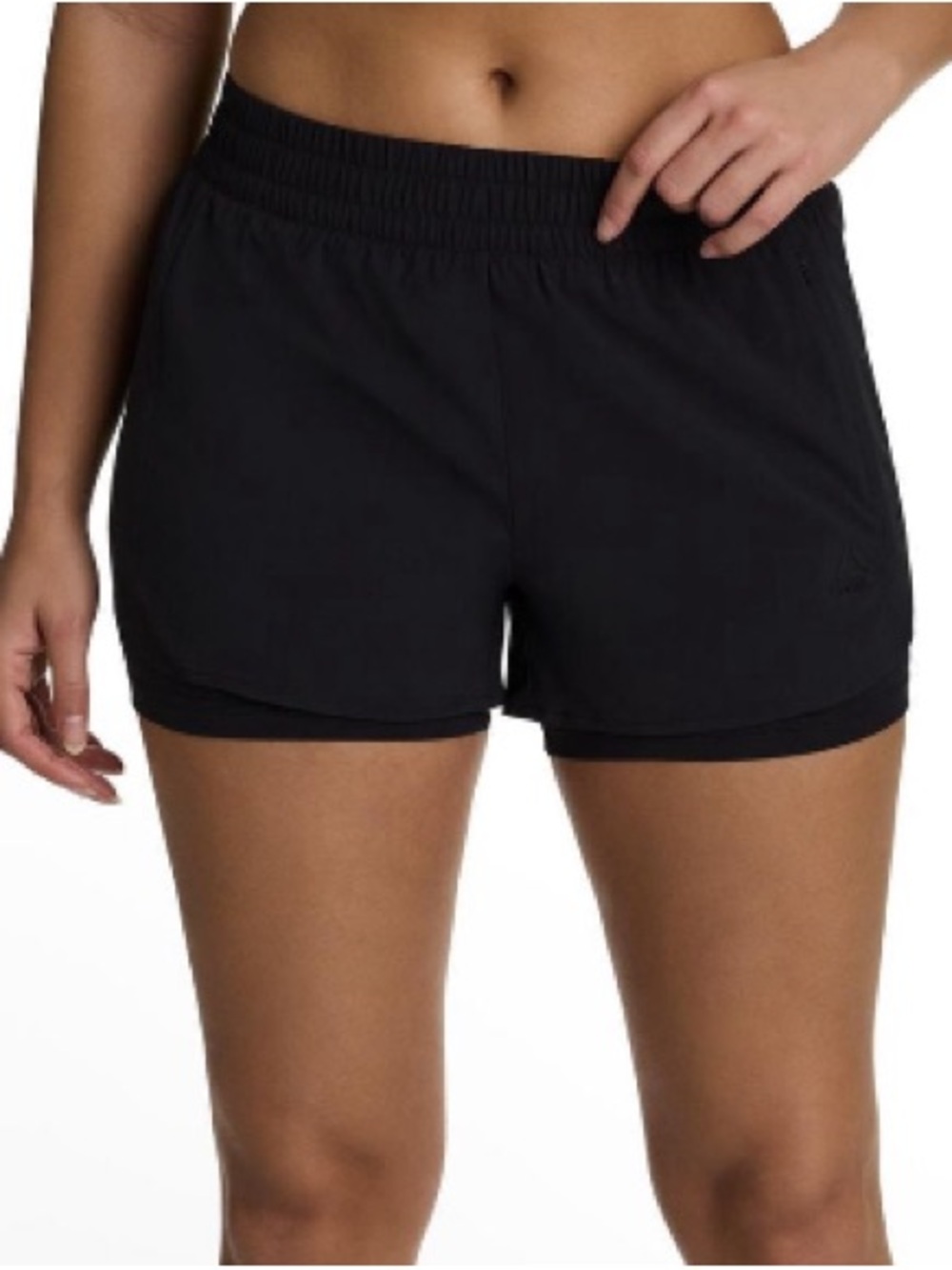 NWT size small Reebok Women's Black Double-Layer Athletic running Shorts